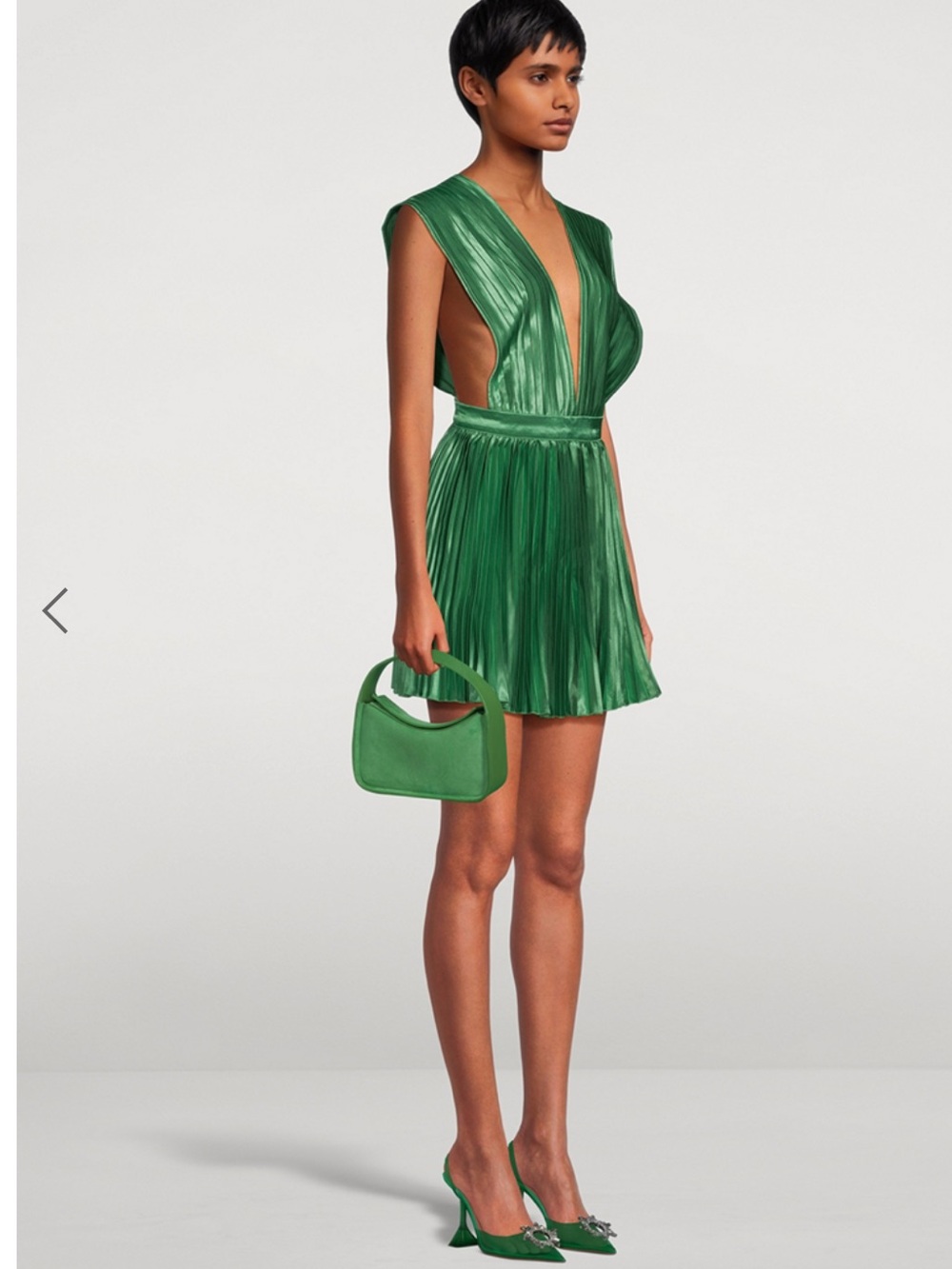 L’IDÉE Gala Emerald Gala Green Pleated Mini Dress size UK 14/ US 10